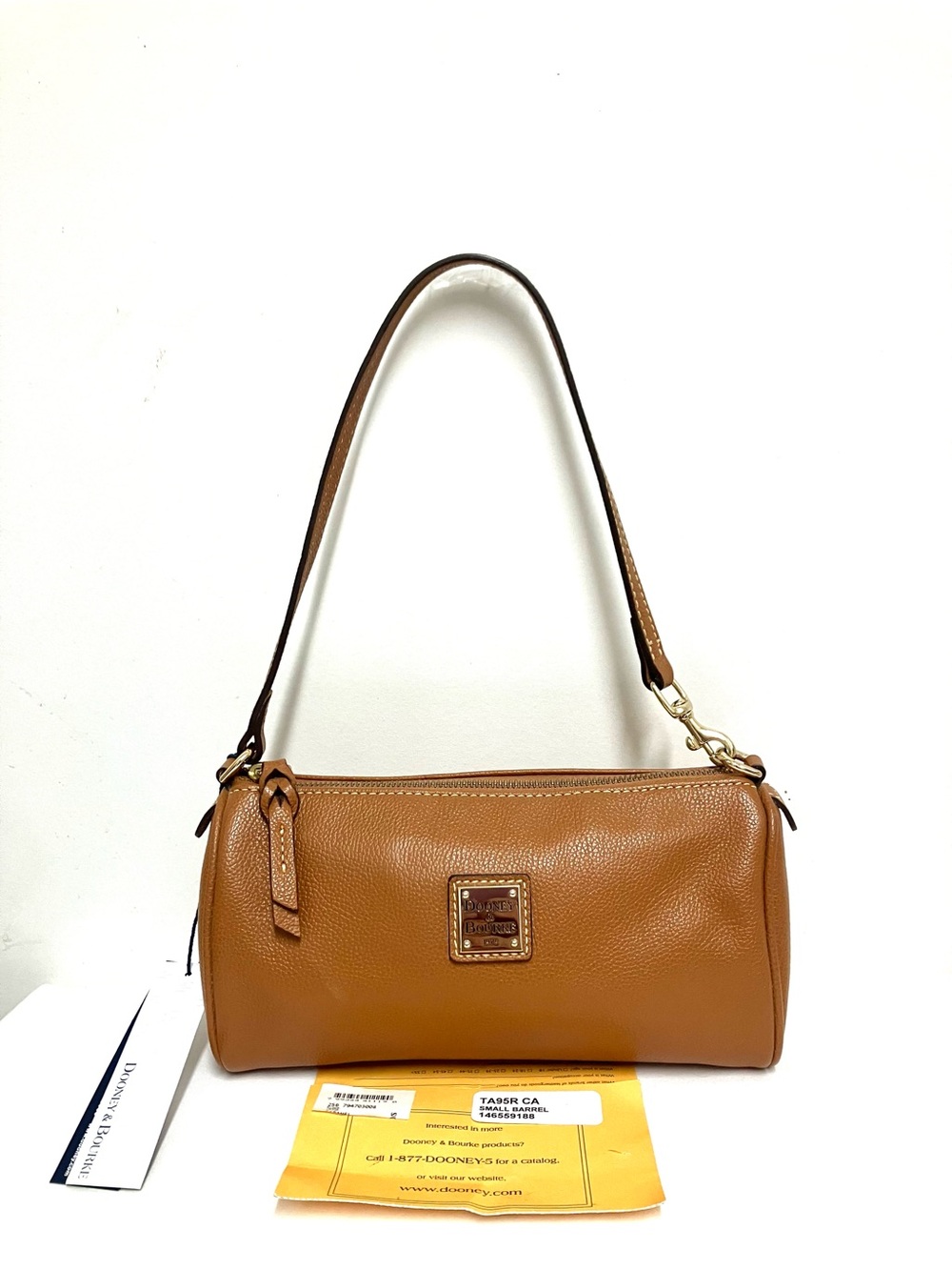 Dooney & Bourke Caramel Leather Shoulder Barrel Bag
